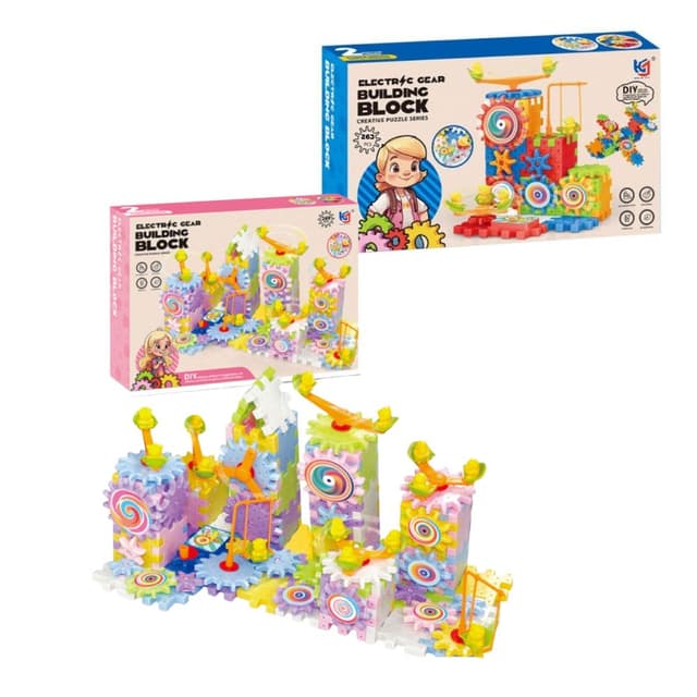 ערכת הרכבה עם גלגלי שיניים – 249 חלקים | כחול או ורוד - ToySale חנות הצעצועים הזולה במדינה