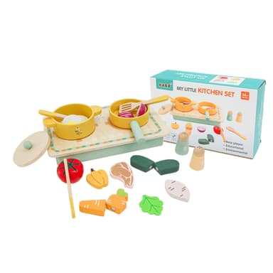 מיני שף: ערכת מטבח וכלי בישול מעץ לפעוטות - ToySale חנות הצעצועים הזולה במדינה