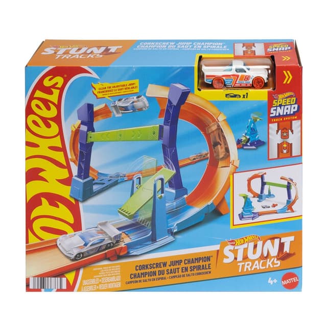 מסלול פעלולים הוט ווילס אליפות קפיצת בורג (Hot Wheels Loop Challenge) + מכונית - ToySale חנות הצעצועים הזולה במדינה