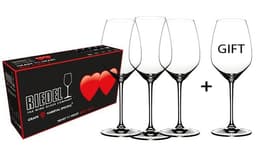 כוסות ריזלינג רידל לב 3+1