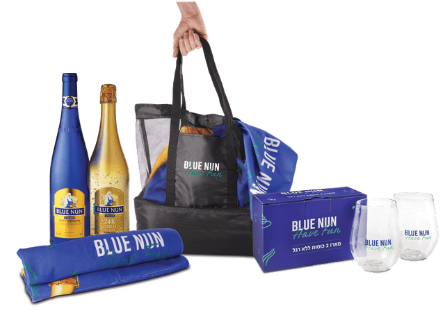 בלו נאן מארז תיק ים עם בלו נאן כשר וזוג כוסות