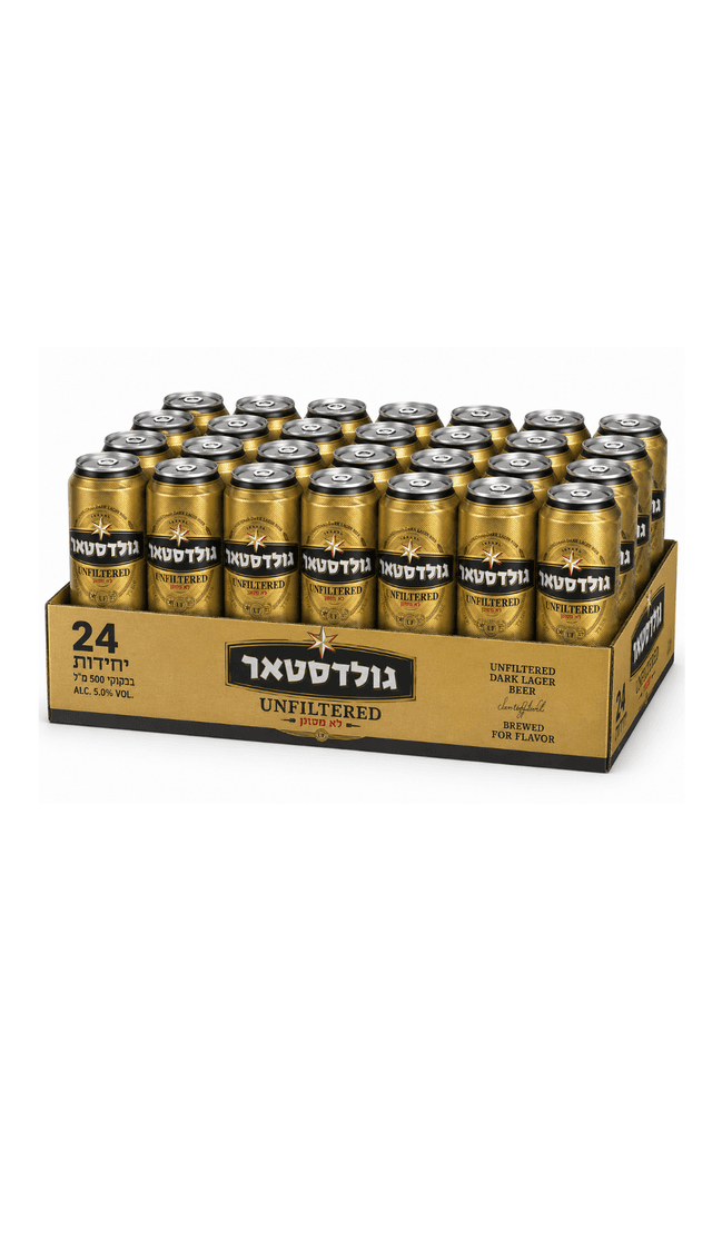 מארז גולדסטאר לא מסונן 24 פחיות