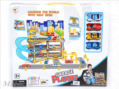 חניון מכוניות 3 קומות + 4 מכוניות גודל אריזה 45.5X35 ס"מ