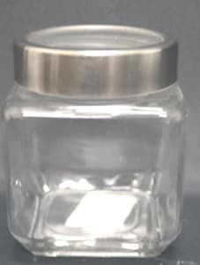 צנצנת זכוכית מרובעת מכסה מתברג 500 מ"ל באתר אטרקציה מהיבואן לצרכן