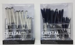 סט סכו"ם נירוסטה 24 חלקים - כחול / לבן קונים רק באטרקציה מהיבואן לצרכן