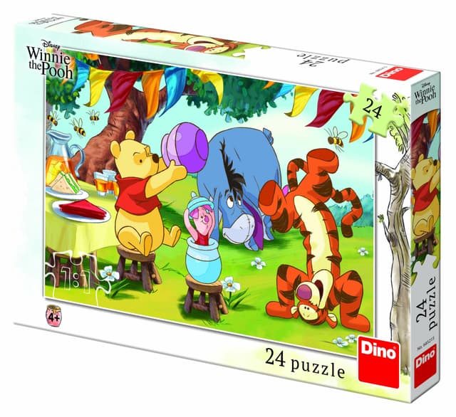 פאזל 24 חלקים - פו הדב, מגוון פאזלים ממותגים במחיר משתלם