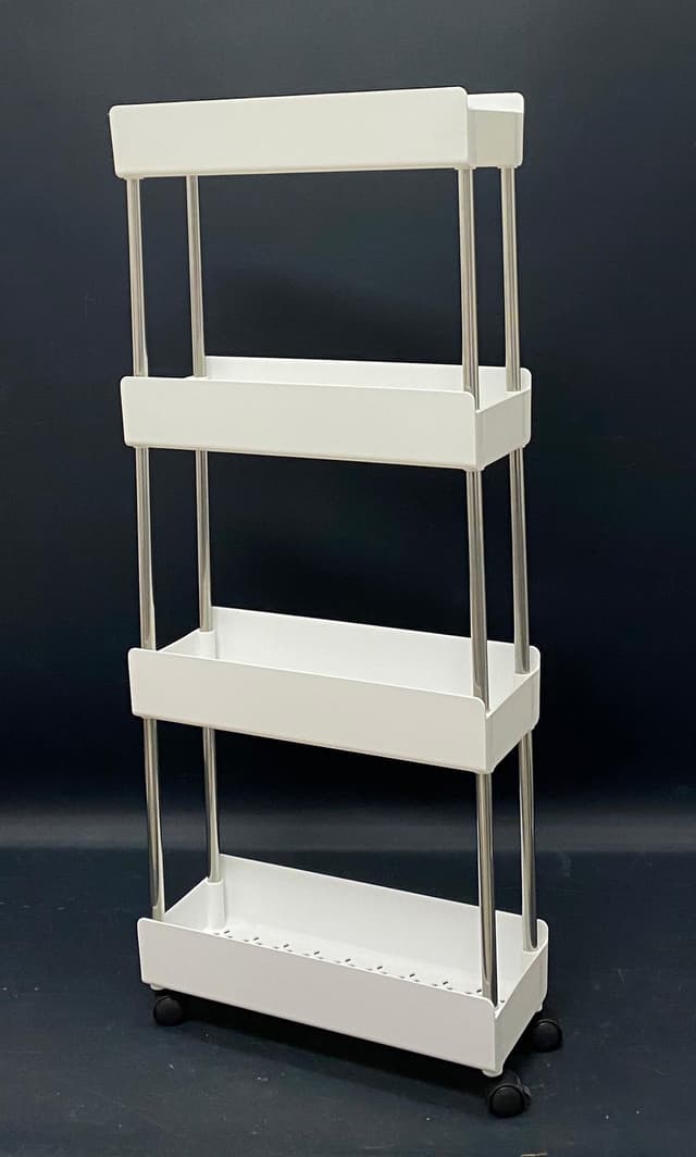 עגלת אחסון צרה 4 קומות על גלגלים - הפתרון המושלם לאחסון