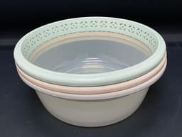 קערה מפלסטיק שקופה חלק עליון מעוטר - 35 סמ קונים בזול