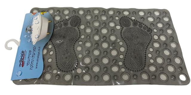 שטיח אמבטיה נגד החלקה במגוון צבעים דגם כפות רגליים