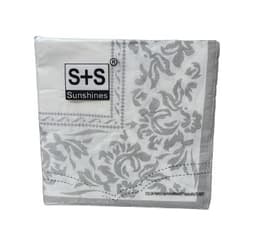 חבילה 20 מפיות מעוצבות מעוטרות אפור לבן 33X33 ס"מ קונים רק באטרקציה מהיבואן לצרכן