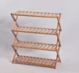 מעמד מתקפל 4 מדפים מבמבוק