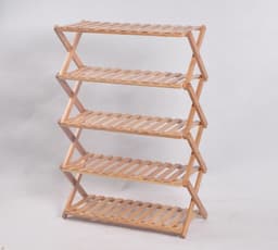 מעמד מתקפל 5 מדפים מבמבוק