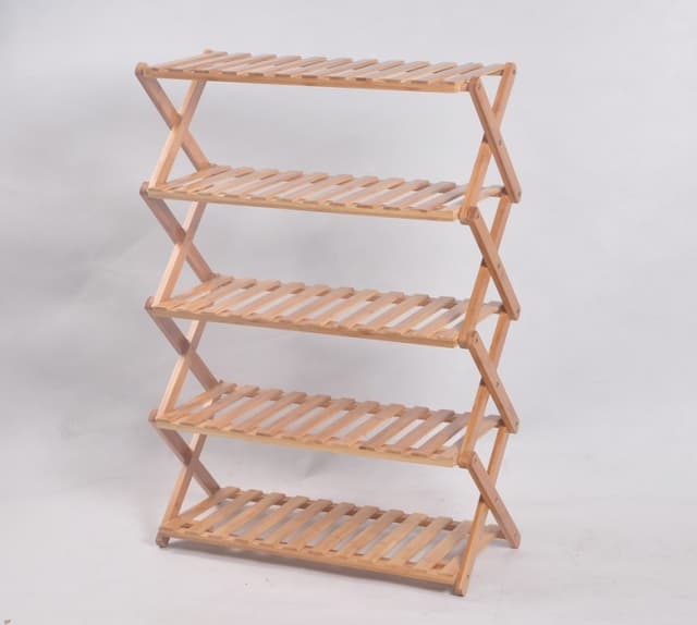 מעמד מתקפל 5 מדפים מבמבוק