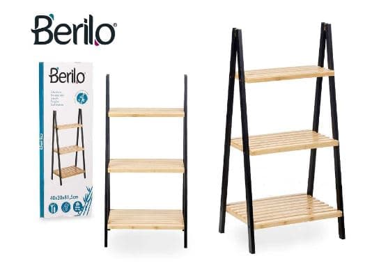 כוננית סולם 3 מדפים 81.5X40X30 ס"מ, מתאים לארגון כל חדרי הבית