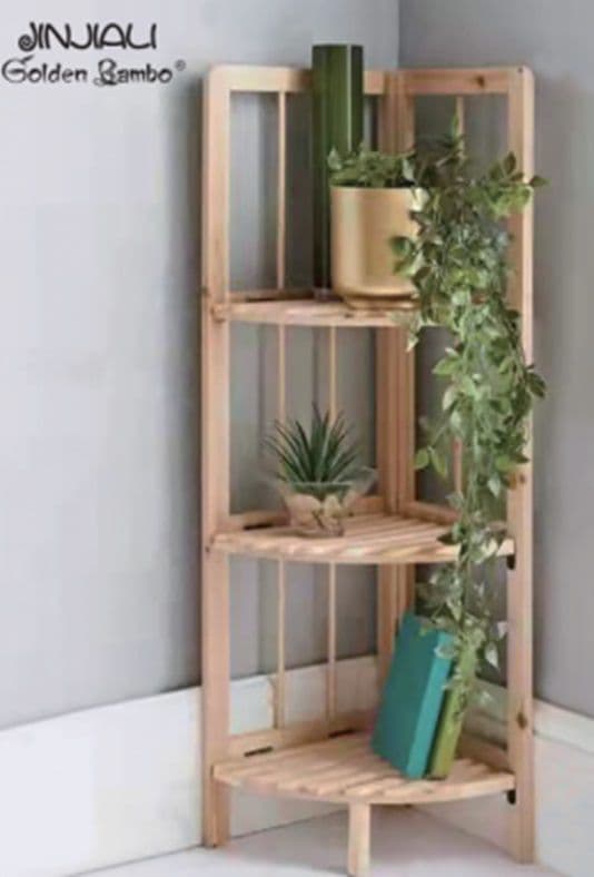 כוננית פינתית 3 מדפים מעץ 85X28X26 ס"מאתר אטרקציה אונליין