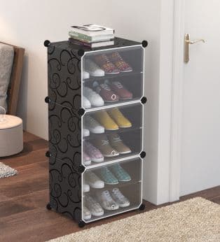 ארונית 6 מדפים PVC שחור קונים רק באטרקציה מהיבואן לצרכן