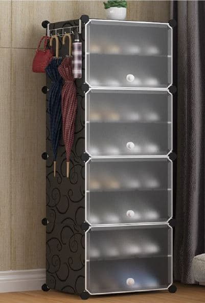 ארונית 8 מדפים PVC שחור קונים רק באטרקציה מהיבואן לצרכן