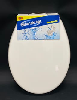 מושב אסלה פלסטיק קשיח 45X33 סמ בצבע לבן קונים בזול