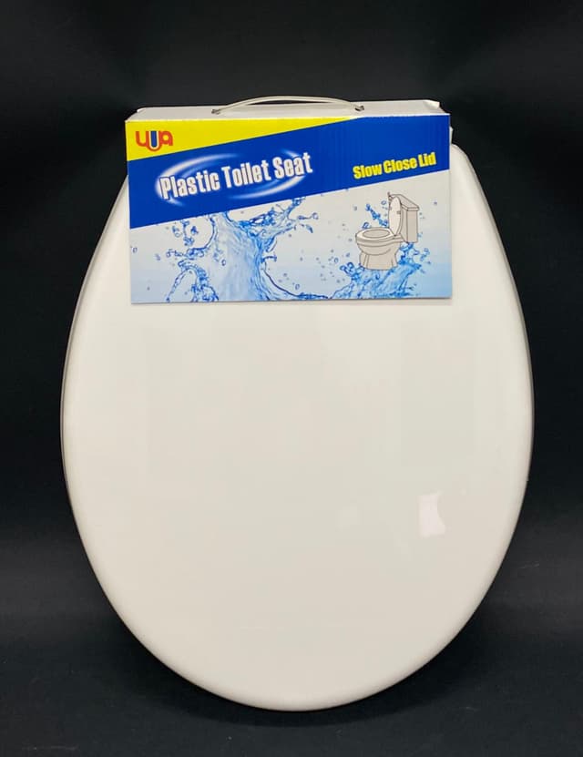 מושב אסלה פלסטיק קשיח 45X33 סמ בצבע לבן קונים בזול