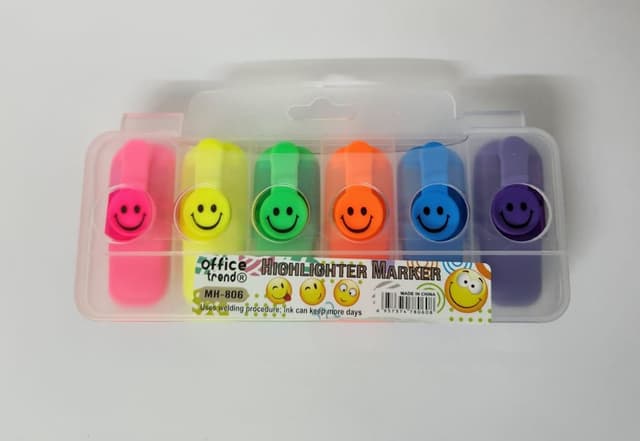 סט 6 טושים מיני זוהרים סמיילי קונים רק באטרקציה מהיבואן לצרכן