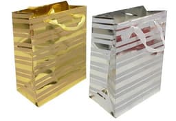 שקית מתנה מעוצבת זהב/כסף 26X9 קונים רק באטרקציה מהיבואן לצרכן