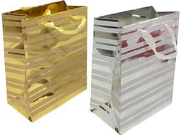 שקית מתנה מעוצבת זהב/כסף 30X9 קונים רק באטרקציה מהיבואן לצרכן