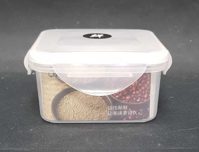 קופסת אחסון פלסטיק מרובעת סגירה הרמטית 11X11 סמ