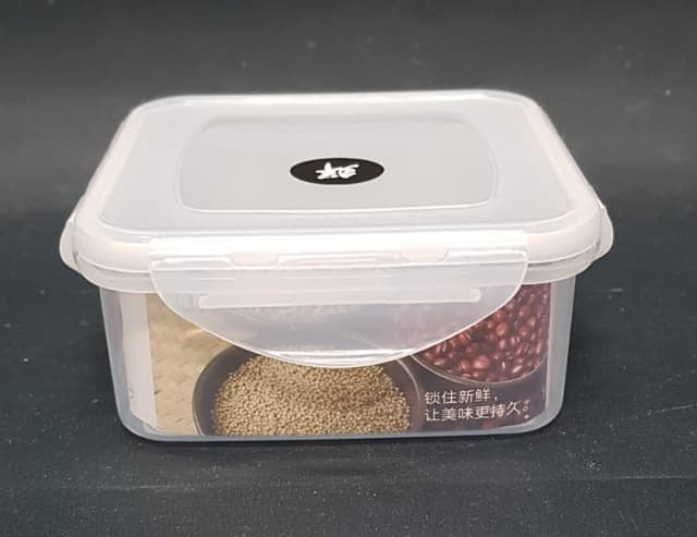 קופסת אחסון פלסטיק מרובעת סגירה הרמטית 13X13 סמ