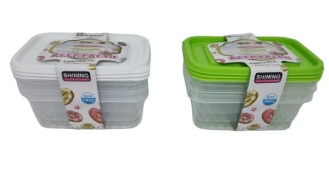 3 קופסאות איחסון עם מכסה דגם יהלום 5X8X11 ס"מ - במבחר צבעים