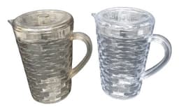 קנקן פלסטיק שקוף אקרילי מעוצב במגוון צבעים גובה 20 ס"מ