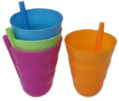 סט 4 כוסות עם קש באתר אטרקציה מהיבואן לצרכן