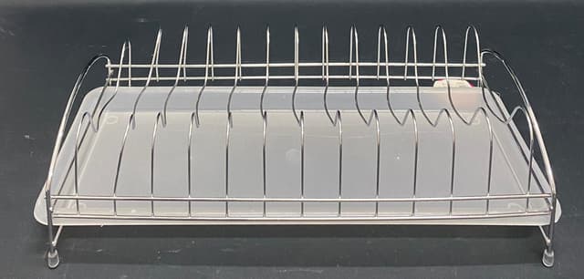 מתקן ניקל לייבוש צלחות/ מכסים לסירים עם מגש פלסטיק במבחר צבעים קונים רק באטרקציה מהיבואן לצרכן