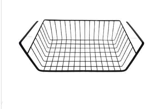 סלסלת מתכת נתלת על מדף - צבע שחור צר קונים רק באטרקציה מהיבואן לצרכן