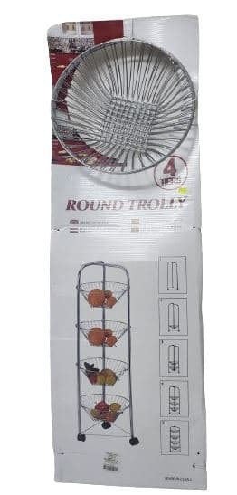 עגלת אחסון / ירקות נירוסטה 4 קומות על גלגלים אתר אטרקציה