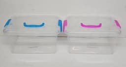 ארגז פלסטיק שקוף סגירת קליפסים עם ידית 26X18 גובה 12.5 ס"מ קונים רק באטרקציה מהיבואן לצרכן