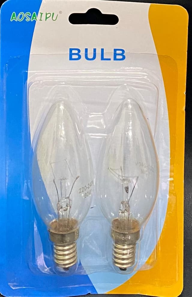 זוג נורות 60W בצורת נר - הברגה דקה - אור צהוב קונים רק באטרקציה מהיבואן לצרכן