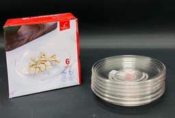 סט 6 צלוחיות/תחתיות קפה מזכוכית שקופה באתר אטרקציה מהיבואן לצרכן