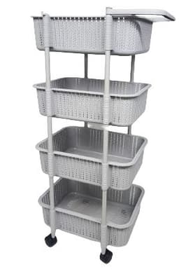 עגלת אחסון / ירקות 4 קומות צבע אפוראתר אטרקציה אונליין