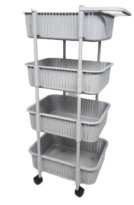 עגלת אחסון / ירקות 4 קומות צבע אפוראתר אטרקציה אונליין