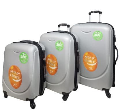 סט 3 מזוודות קשיחות מתרחבות 20", 24", 28" - צבע אפור קונים רק באטרקציה מהיבואן לצרכן