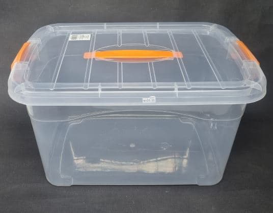 ארגז פלסטיק עם מכסה וסוגרים לאחסון 39X22 מהיבואן לצרכן