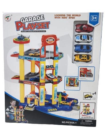 חניון מכוניות גדול 3 קומות + 4 מכוניות אתר אטרקציה