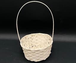 סלסלת קש לבנה עם ידית 20סמ בטרקציה אונליין מהיבואן לצרכן