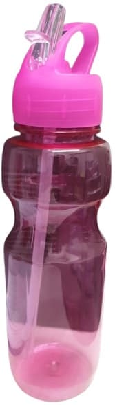 בקבוק שתייה 700 מ"ל ורוד שקוף עם פיה מתקפלת באטרקציה