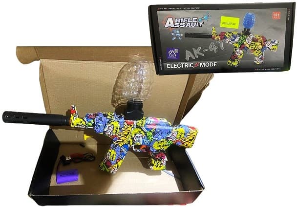 רובה מקלע אוטומטי לכדורי מים עם סוללות וחיבור usb באטרקציה