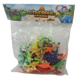 סט דינוזאורים בגדלים שונים מגומי קשיח בשקית אטרקציה אונליין