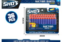 36 חיצי ספוג לאקדח ראש עגול גודל אריזה 20X15.5 ס"מאטרקציה