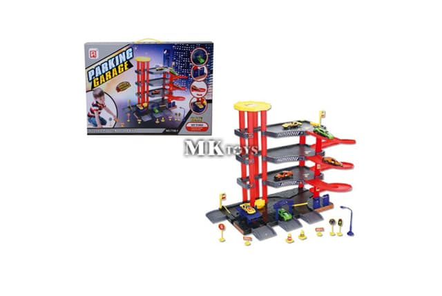 חניון מכוניות 3 קומות + תמרורים ו3 מכוניות 52.5X35 ס"מ