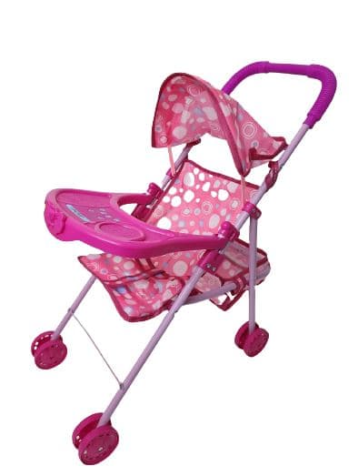 עגלה טיולון לבובה עם מגש 53X35 ס"מאתר אטרקציה אונליין