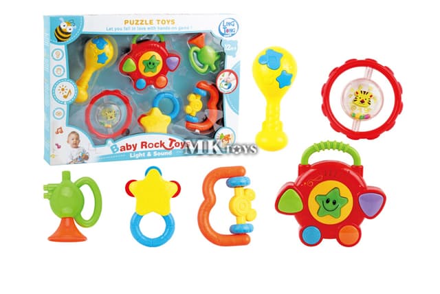 סט 6 רעשנים לתינוק גודל אריזה 42X30 ס"מ באתר אטרקציה מהיבואן לצרכן